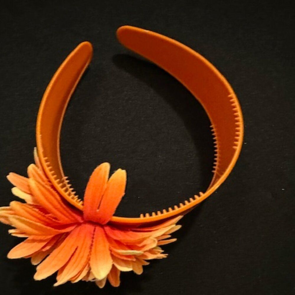 Orange Gerber Flower on Hard Headband  7302  Handmade NWT Boutique
